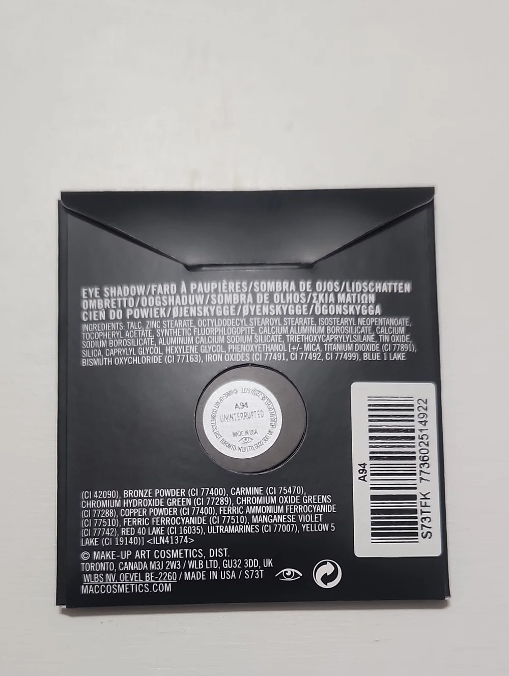 MAC Uninterrupted Matte Eye Shadow Refill Pan